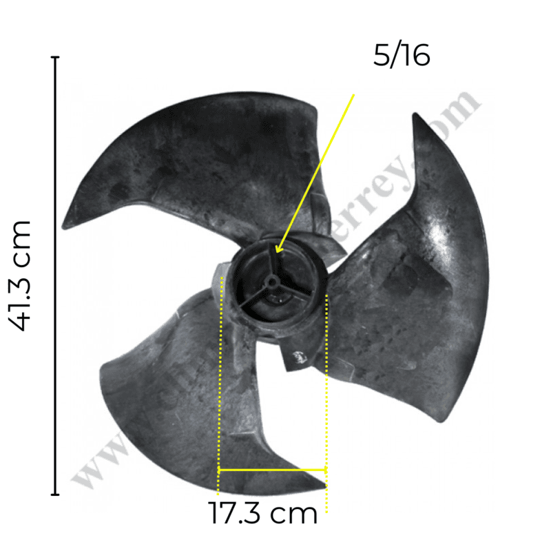 Aspa Para Minisplit, Condensador, 2 Toneladas, Diametro Exterior 41.3 Cm, Centro 8.6 Cm, Flecha 5/16, Izquierda, 3 Hojas - 393010017R