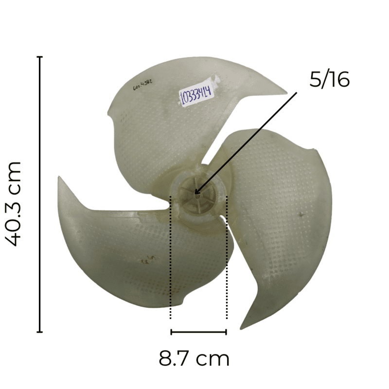 Aspa Para Minisplit, Condensador, 1 Tonelada, Diámetro Exterior 40.3 Cm, Ancho 8.7 Cm, Flecha 5/16, Derecha, 3 Hojas-10333414