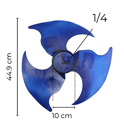 Aspa Condensadora Para MiniSplit Mirage, Diametro Externo 43 cm  Centro 10 cm Flecha 1/4 3 Hojas - 201100300533