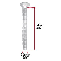 Bolsa con 60 tornillos 5/16' x 2-1/2' tipo máquina - TORM-5/16X2-1/2 / 44570