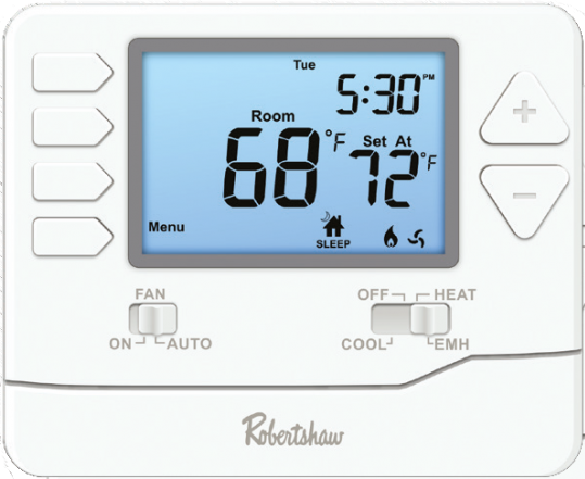 Termostato Programable, 7 dias, 5-1-1, NP, Ajuste EmH, 2H/1C - RS9210