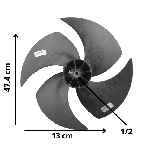 Aspa Minisplit Samsung, Mod UQT2 Largo 47.4 cm, Ancho 13 cm, Flecha 1/2, 3 hojas - UQT24A2RB