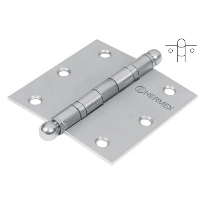 Bisagra cuadrada 3-1/2', acero inoxidable, redonda - BC-354R / 43223