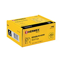 Bisagra cuadrada, 4', acero latonado, plana, Hermex Basic - BC-401PP / 23686