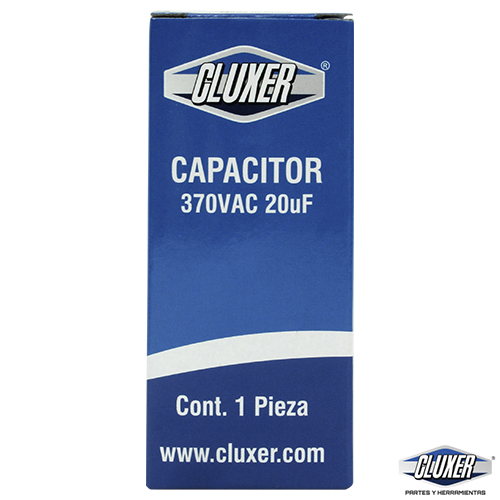 Capacitor de Trabajo, 20Mf, 370VAC +-5%, 50/60Hz, Cluxer - CXC37020