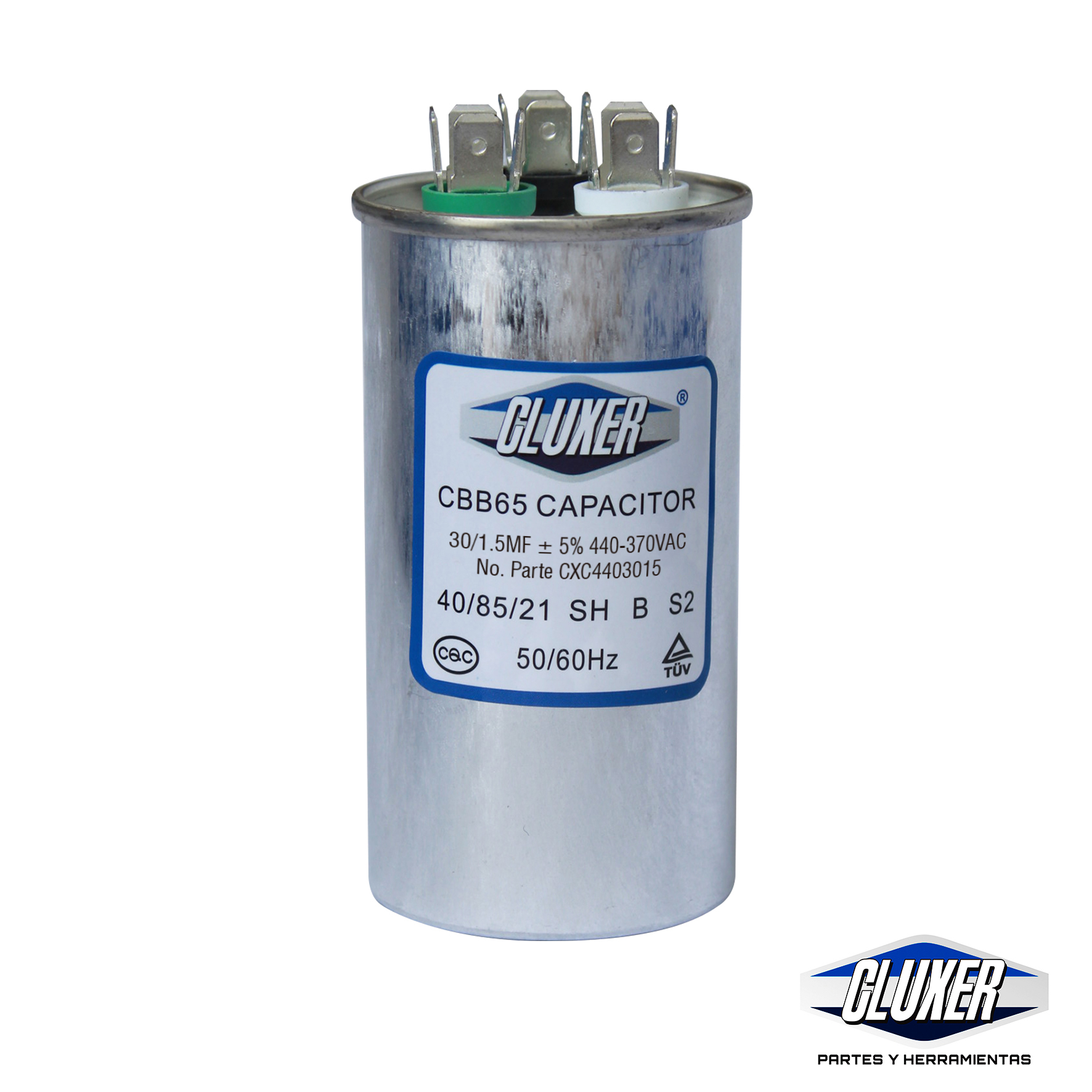 Capacitor De Trabajo, 30/1.5Mf, 440Vac  -5%, 50/60Hz / Cluxer - CXC4403015