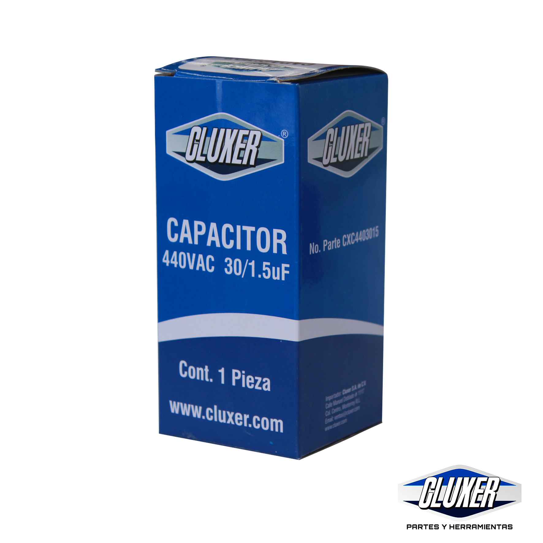 Capacitor De Trabajo, 30/1.5Mf, 440Vac  -5%, 50/60Hz / Cluxer - CXC4403015