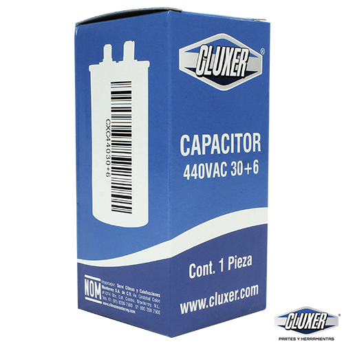 Capacitor De Trabajo, 30/6Mf, 440V  -5%, 50/60Hz / Cluxer - CXC440306