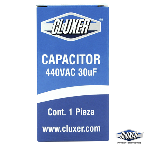 Capacitor De Trabajo, 30Mf, 440Vac +-5%, 50/60Hz / Cluxer - CXC44030