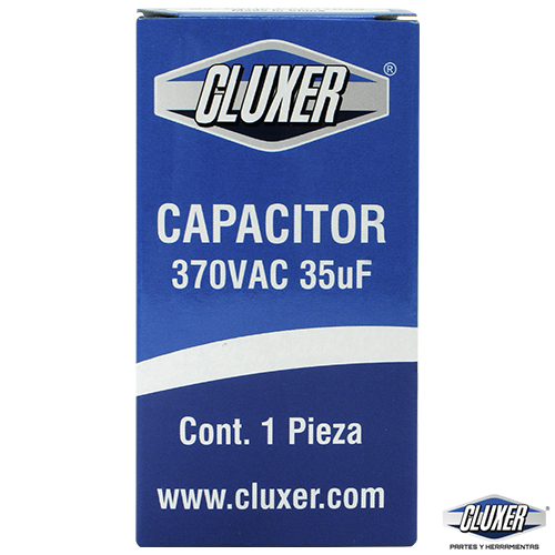 Capacitor de Trabajo, 35Mf, 370VAC +-5%, 50/60Hz, Cluxer CXC37035