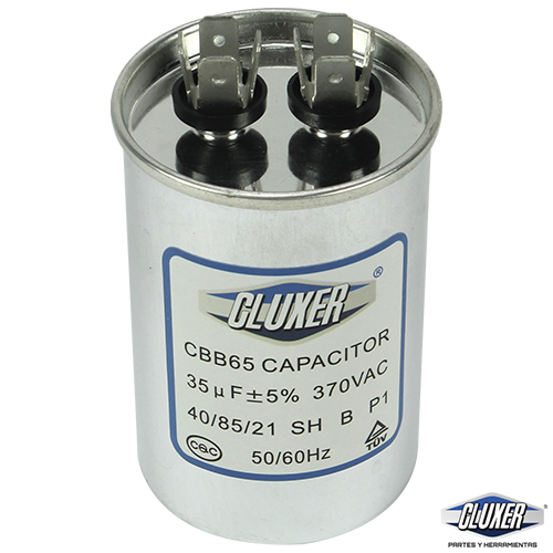 Capacitor de Trabajo, 35Mf, 370VAC +-5%, 50/60Hz, Cluxer CXC37035