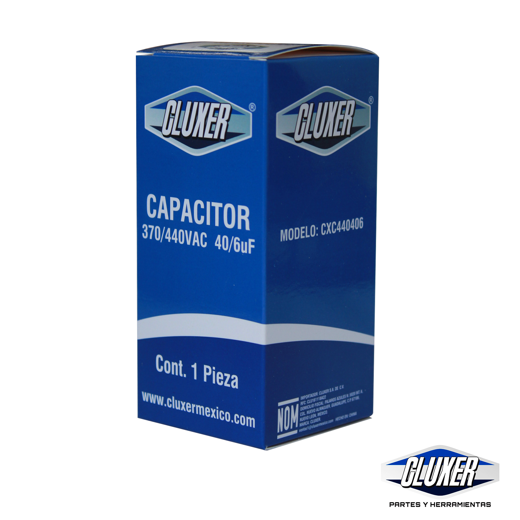 Capacitor De Trabajo, 40/6Mf, 440Vac  -5%, 50/60Hz / Cluxer - CXC440406