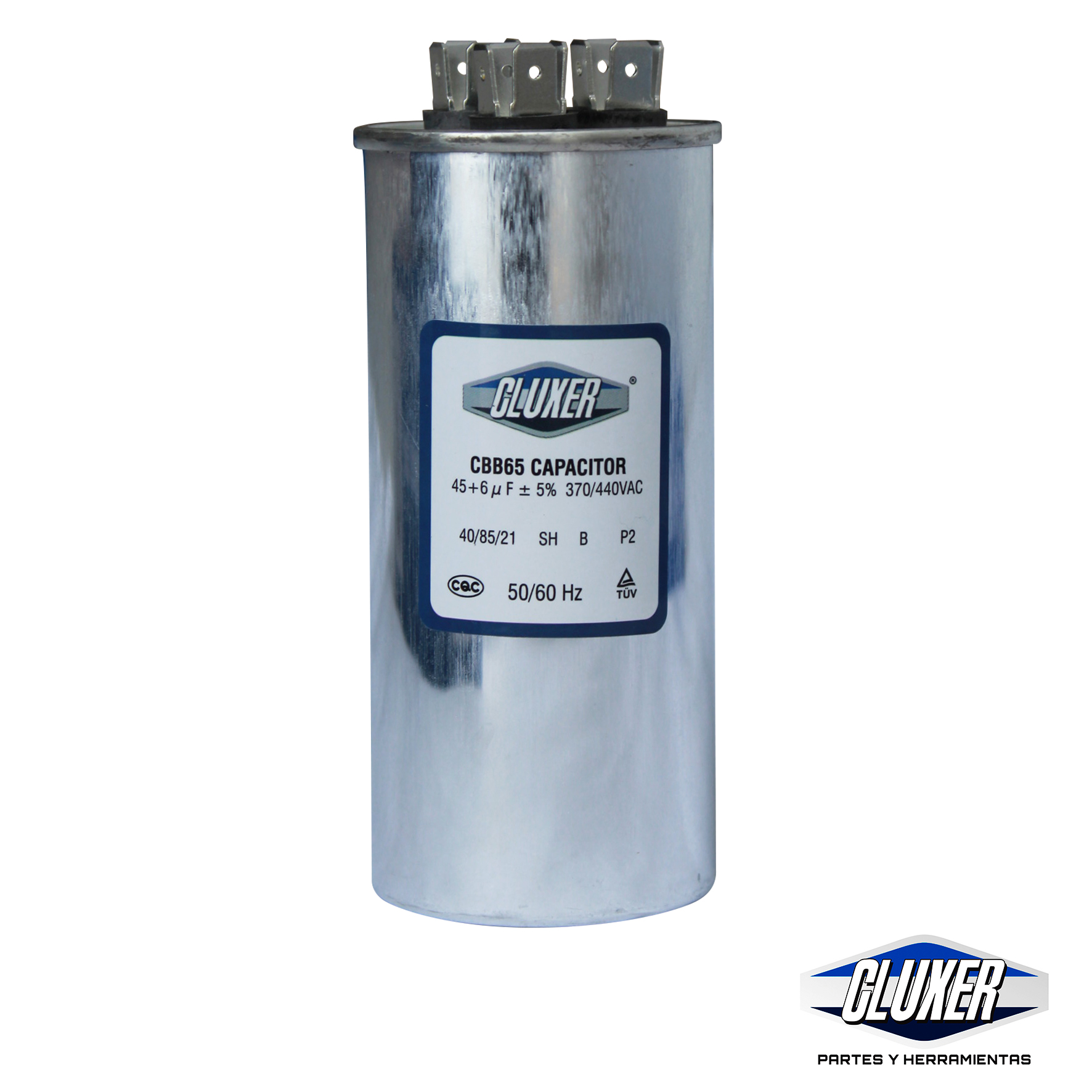 Capacitor De Trabajo, 45/6Mf, 440Vac  -5%, 50/60Hz / Cluxer - CXC440456