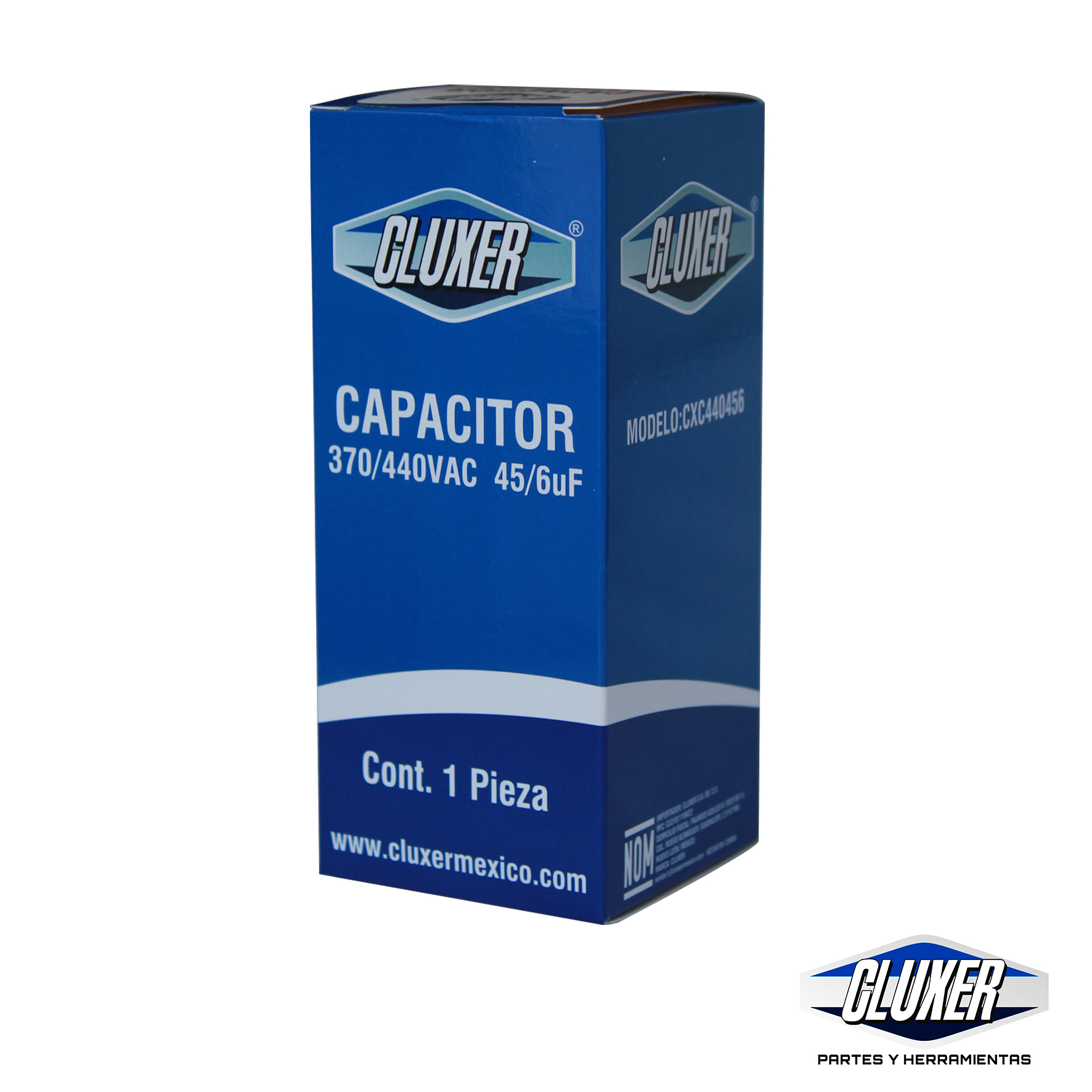 Capacitor De Trabajo, 45/6Mf, 440Vac  -5%, 50/60Hz / Cluxer - CXC440456