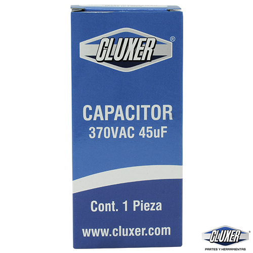 Capacitor de Trabajo, 45Mf, 370VAC +-5%, 50/60Hz, Cluxer CXC37045