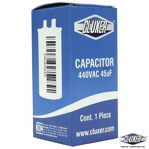 Capacitor De Trabajo, 45Mf, 440Vac +-5%, 50/60Hz / Cluxer - CXC44045