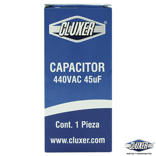 Capacitor De Trabajo, 45Mf, 440Vac +-5%, 50/60Hz / Cluxer - CXC44045