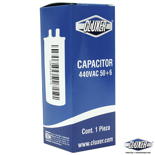 Capacitor De Trabajo, 50/6Mf, 440Vac  -5%, 50/60Hz / Cluxer - CXC440506