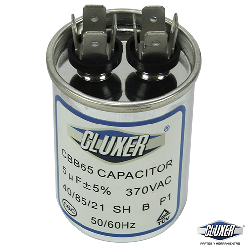 Capacitor de Trabajo, 5Mf, 370VAC +-5%, 50/60Hz, Cluxer CXC3705