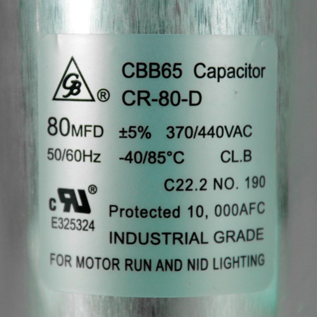 Capacitor de Trabajo 80Mfd 370/440V GB - CR-80-D