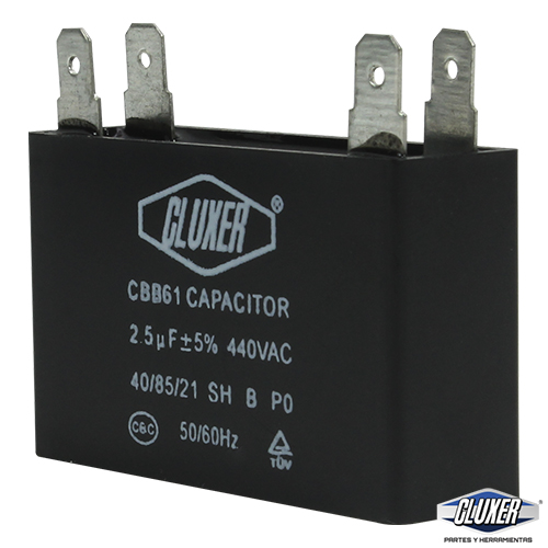 Capacitor De Ventilador, 2.5Mf, 440Vac +-5%, 50/60Hz / Cluxer - CXCP44025