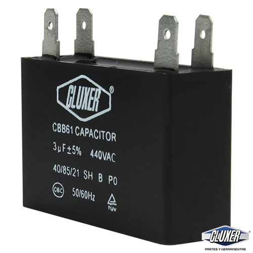 Capacitor De Ventilador, 3Mf, 440Vac  -5 %, 50/60 Hz / Cluxer - CXCP4403