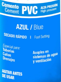 Cemento azul para PVC, hasta 12', bote 500 ml - PPVCA-500 / 42027