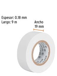 Cinta de aislar de 9 m x 19 mm, blanca, Truper - M-22B / 13515Cinta-de-aislar-de-9-m-x-19-mm--blanca--Truper-M-22B-13515