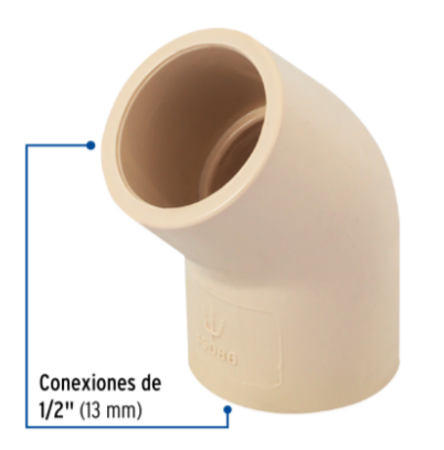 Codo 45° de CPVC, 1/2' - CPVC-861 / 45086