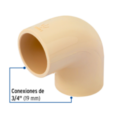 Codo 90° de CPVC, 3/4' - CPVC-562 / 45083