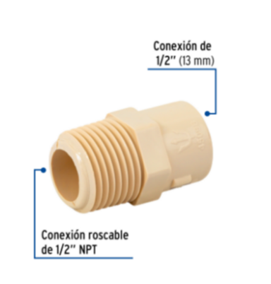 Conector macho de CPVC 1/2' - CPVC-611 / 45098