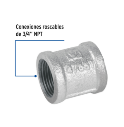 Cople reforzado, acero galvanizado, 3/4' - CG-202 / 47551