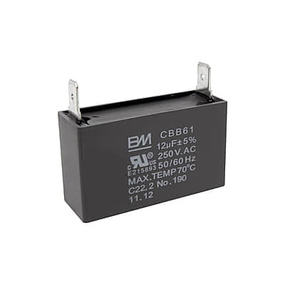 Capacitor de Trabajo Cuadrado para Ventilador con Cables 10UF, 250V