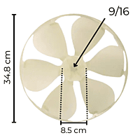 Aspa Para Ventana Macc1211J Largo 34.8cm Ancho Aro 8.5cm Flecha 9/16 Rotacion CCW-Derecha  6 Hojas  Macc1211J - 10331155