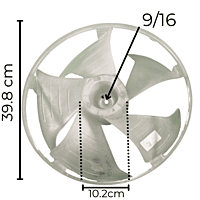 Aspa Para Clima De Ventan Macc1821J, Diametro Externo 39.8Cm, Centro 10M, Flecha 1/2, 5 Hojas Con Aro - 10331601