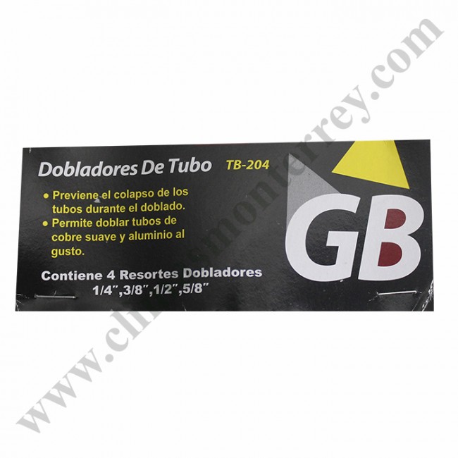 TB-204 Juego de 4 Resortes Dobladores de Tubo 1/4, 3/8, 1/2 y 5/8 Barreto