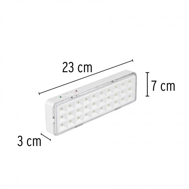 Lámpara de emergencia recargable 220 lm, 30 LED - LAE-30 / 43007