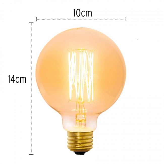 Lámpara incandescente vintage, 40W, globo - FIV-40G / 47105