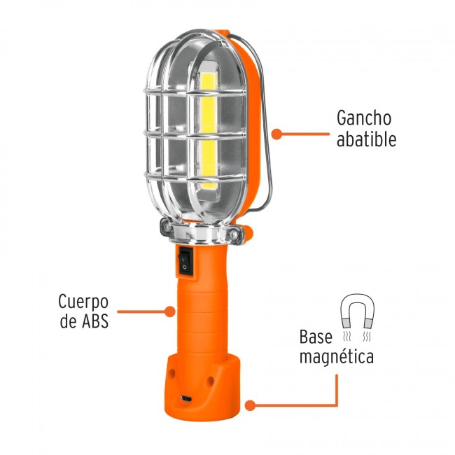 Lámpara LED de taller, recargable,280 lm - LAT-280 / 15143