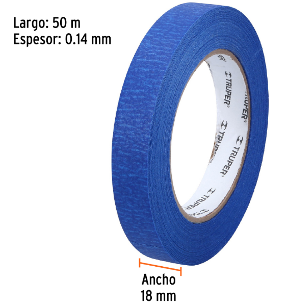 Masking tape, 3/4' x 50 m, azul - MSK-3/4A / 12621