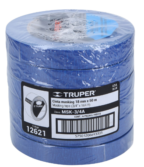 Masking tape, 3/4' x 50 m, azul - MSK-3/4A / 12621