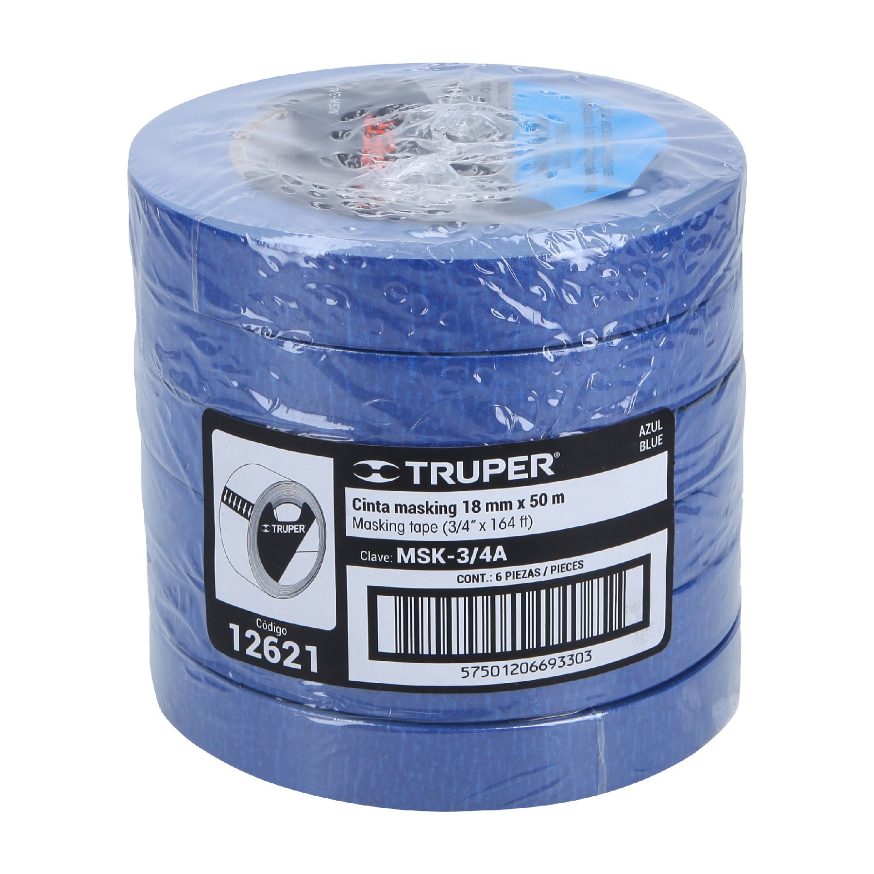 Masking tape, 1-1/2' x 50 m, azul - MSK-1-1/2A / 12623