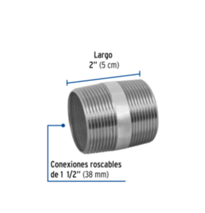 Niple, acero galvanizado, 1-1/2 x 2', cedula 40 - CG-436 / 48835