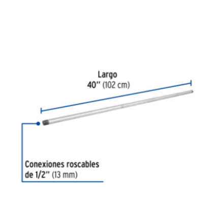 Niple, acero galvanizado, 1/2' x 40', cédula 40 - CG-410 / 47525