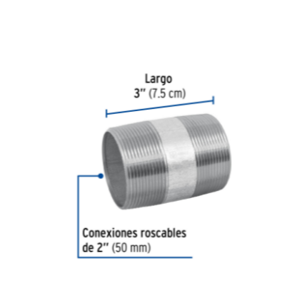 Niple, acero galvanizado, 2 x 3', cedula 40 - CG-443 / 48842