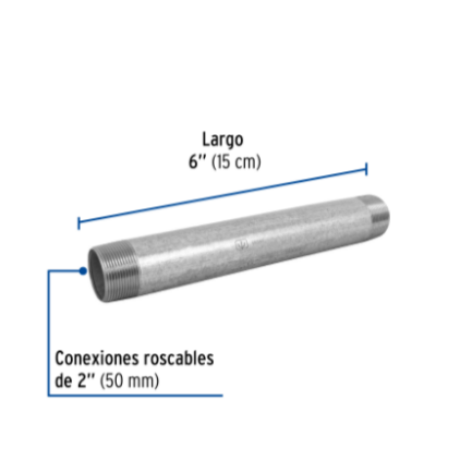 Niple, acero galvanizado, 2 x 6', cedula 40 - CG-445 / 48844