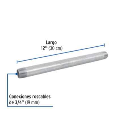 Niple, acero galvanizado, 3/4 x 12', cedula 40 - CG-426 / 48825