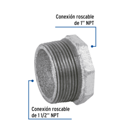 Reducción bushing, acero galvanizado, 1-1/2 x 1' - CG-239 / 48779