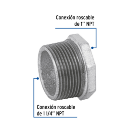 Reducción bushing, acero galvanizado, 1-1/4 x 1' - CG-236 / 48776