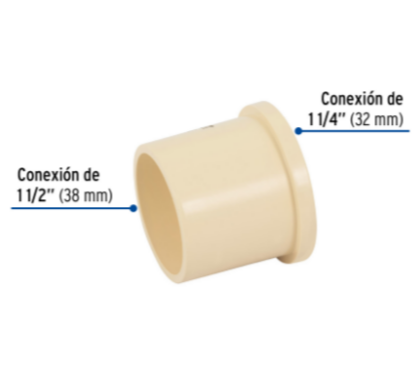 Reducción Bushing CPVC 1-1/2' x 1-1/4' - CPVC-240 / 48944